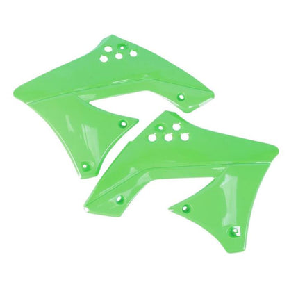 Polisport Kawasaki Green Replica Plastic Radiator Scoops - Part Number 8495400001