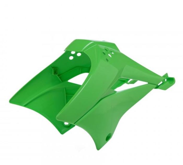 Polisport Kawasaki Green Replica Plastic Radiator Scoops - Part Number 8495400001