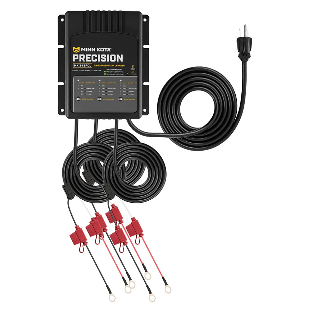 Minn Kota On-Board Precision Charger MK-345 PCL 3 Bank 15 Amp Lithium Battery Charger