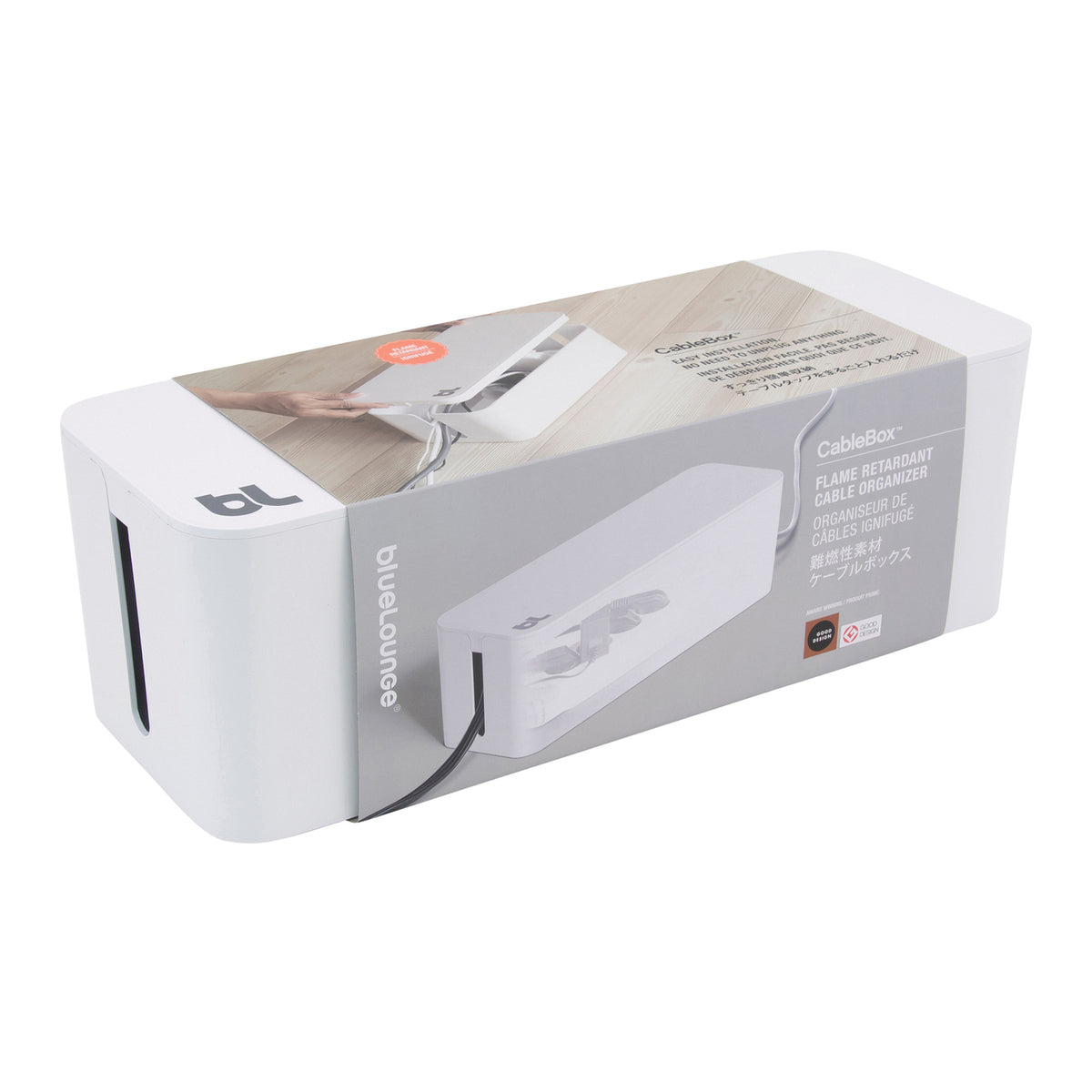BLUELOUNGE CableBox Cable Management Box, White, BLUCB-01-WH