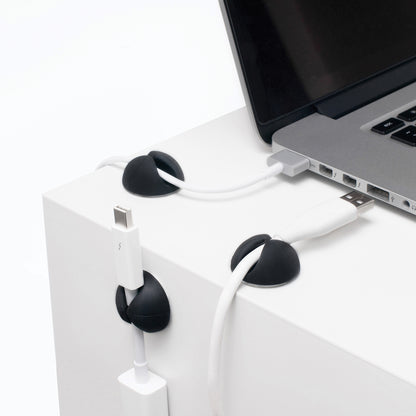 BlueLounge CableDrop Cable Management Clips, 6-Pack, Black — BLUCD-BL