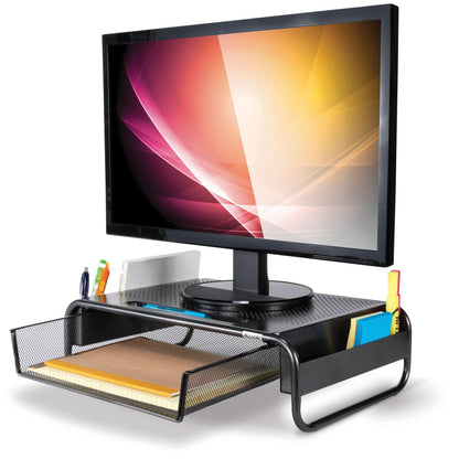 Allsop Monitor Stand and Organizer, Black, Part Number 32166
