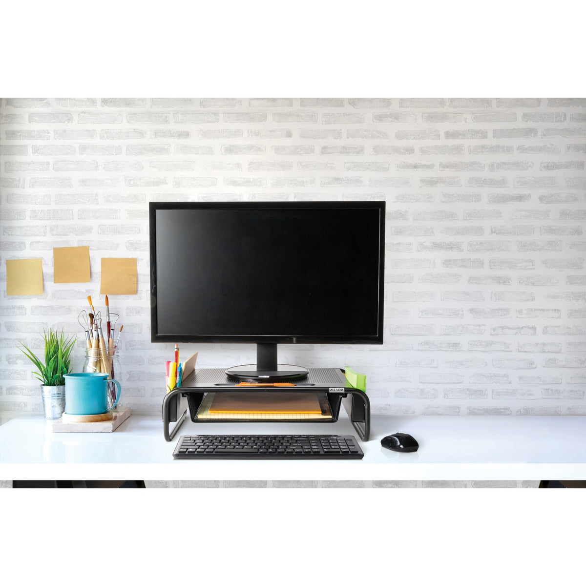Allsop Monitor Stand and Organizer, Black, Part Number 32166