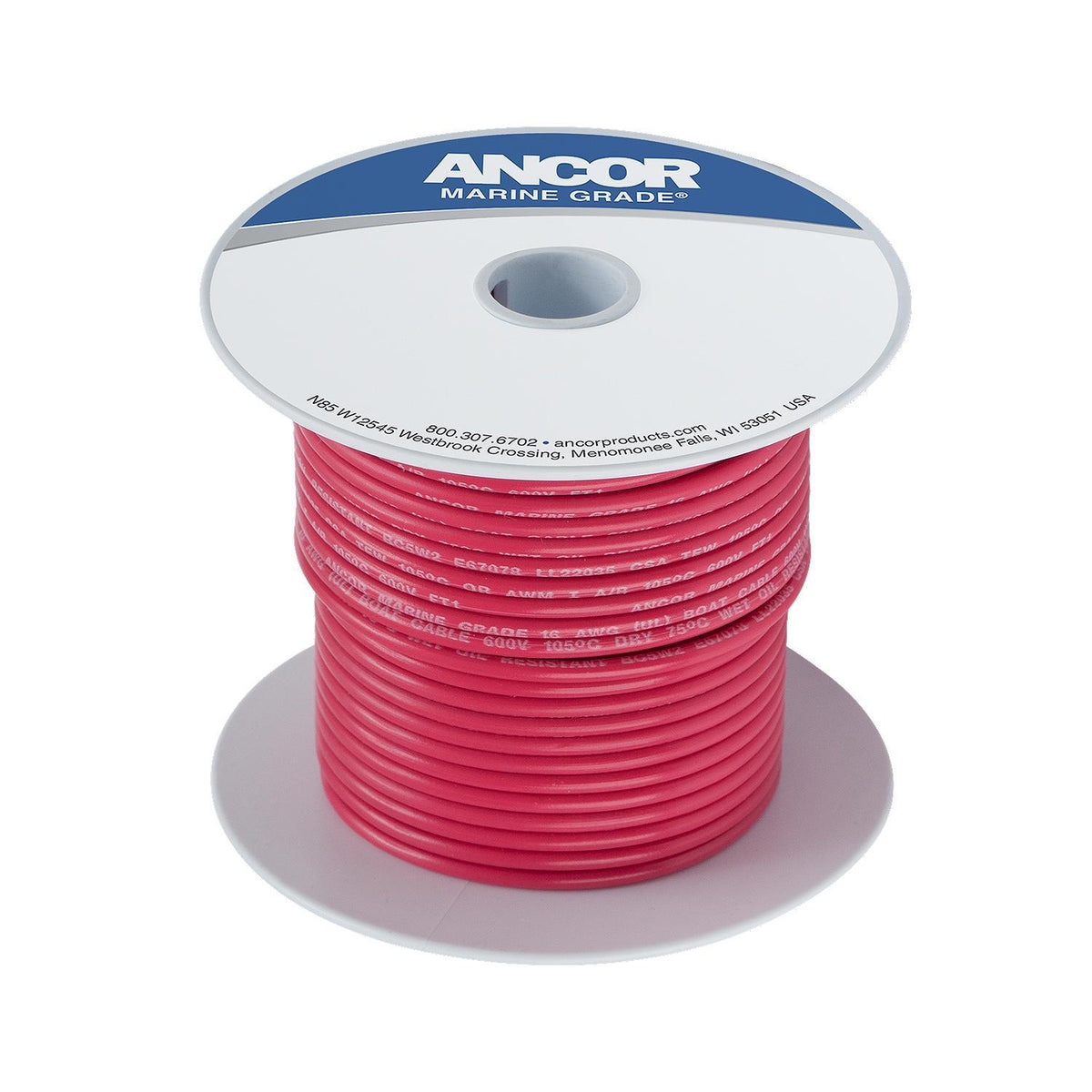 Ancor 104810 14 AWG Red Tinned Copper Marine Wire, 100 ft