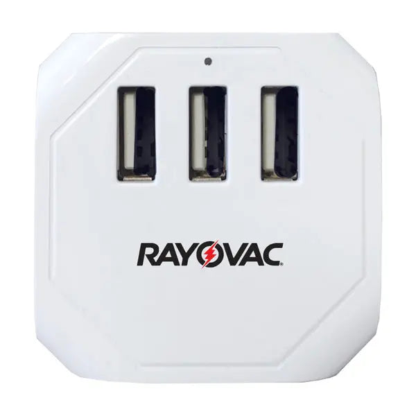 Rayovac SS-Q303 3 Outlet Power Strip with USB Charging Ports