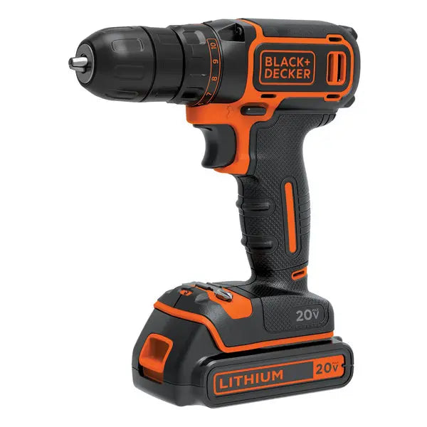 BLACK+DECKER 20V Single Speed Drill/Driver BDKBDCDD120C for Compact and Precise Drilling