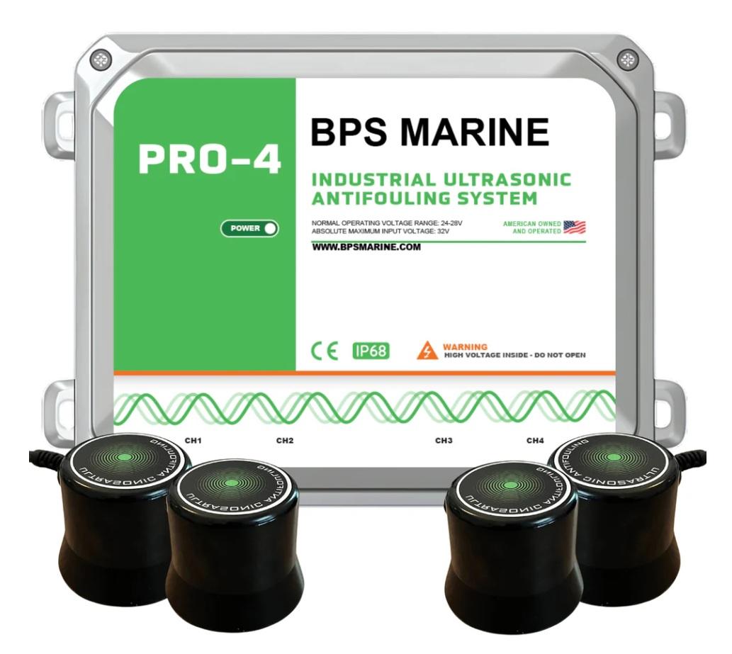 BPS Marine PRO-4 24V Four-Transducer Ultrasonic Antifouling System