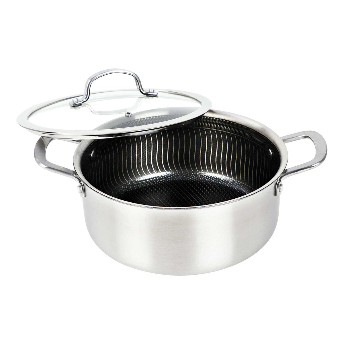 Brentwood B-DUH24L 5-Quart Stainless Steel Dutch Oven with Glass Lid