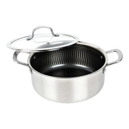 Brentwood B-DUH24L 5-Quart Stainless Steel Dutch Oven with Glass Lid