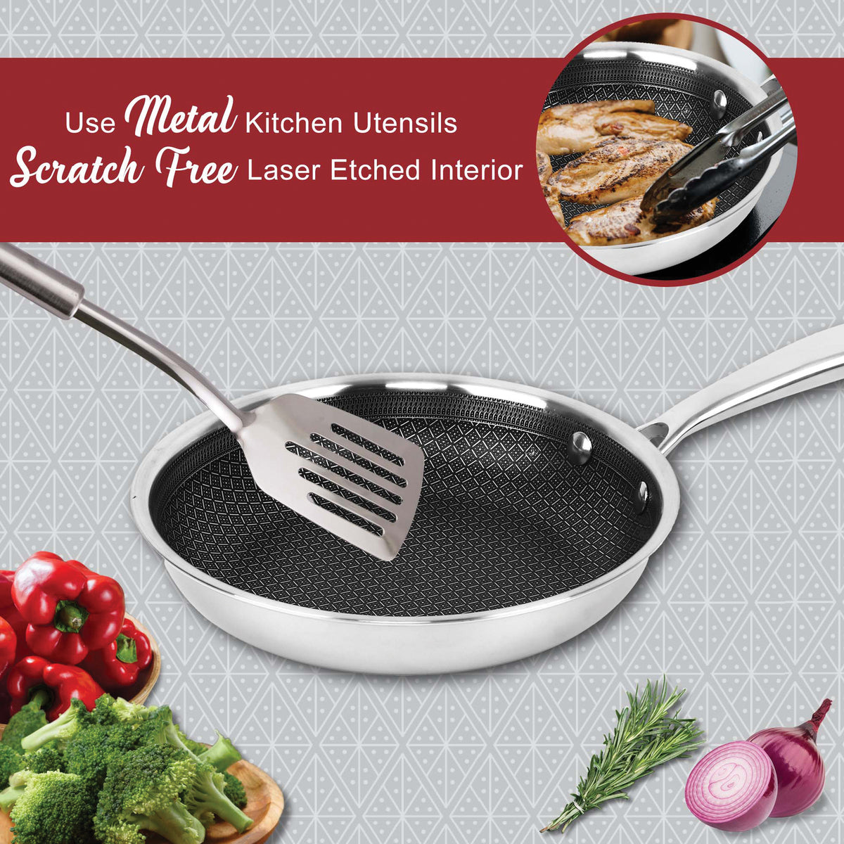 Brentwood B-FH20 8-Inch Hybrid Nonstick Induction Frying Pan