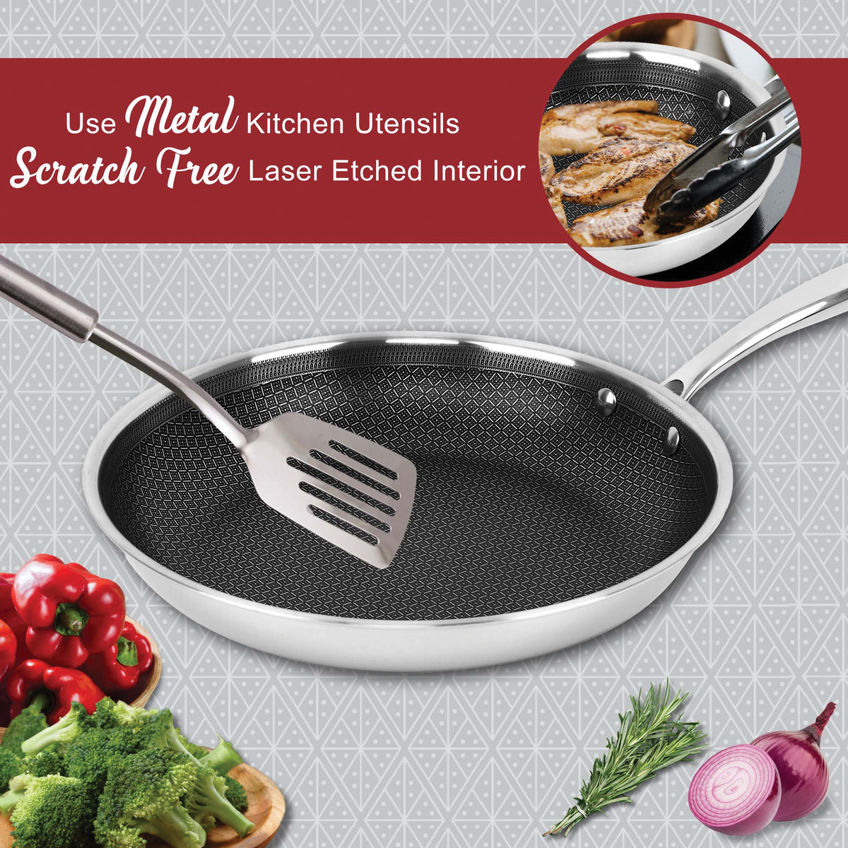 Brentwood B-FH28 11-Inch Hybrid Nonstick Induction Frying Pan