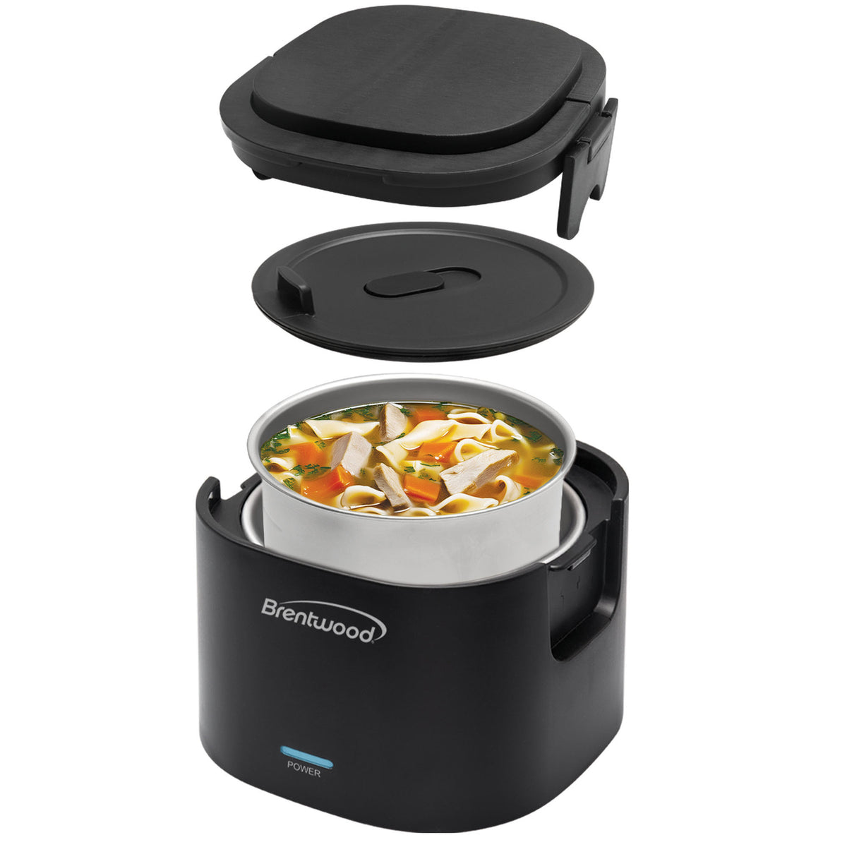 Brentwood ELB-600BK 20-Ounce Electric Lunch Box Food Warmer, Black