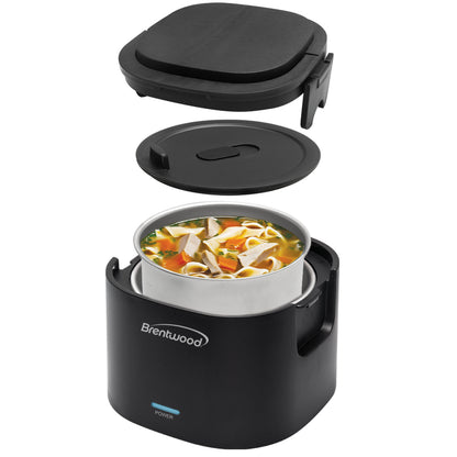 Brentwood ELB-600BK 20-Ounce Electric Lunch Box Food Warmer, Black