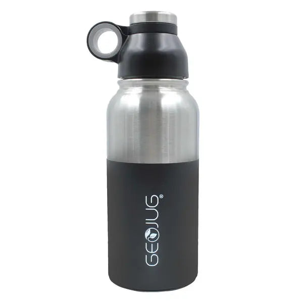 Brentwood GEOJUG G-1032BK 32 oz Vacuum Insulated Bottle with Flip-and-Sip Cap, Black