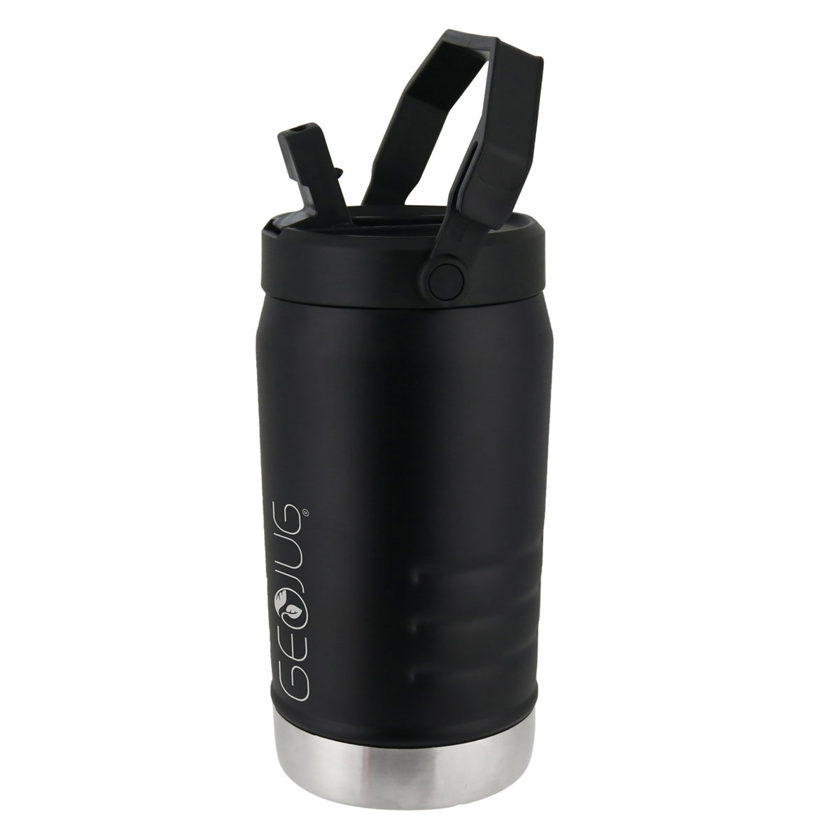 BRENTWOOD GEOJUG G-1200BK 40 oz Stainless Steel Vacuum-Insulated Water Bottle with Spout Straw Lid, Black