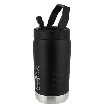 BRENTWOOD GEOJUG G-1200BK 40 oz Stainless Steel Vacuum-Insulated Water Bottle with Spout Straw Lid, Black