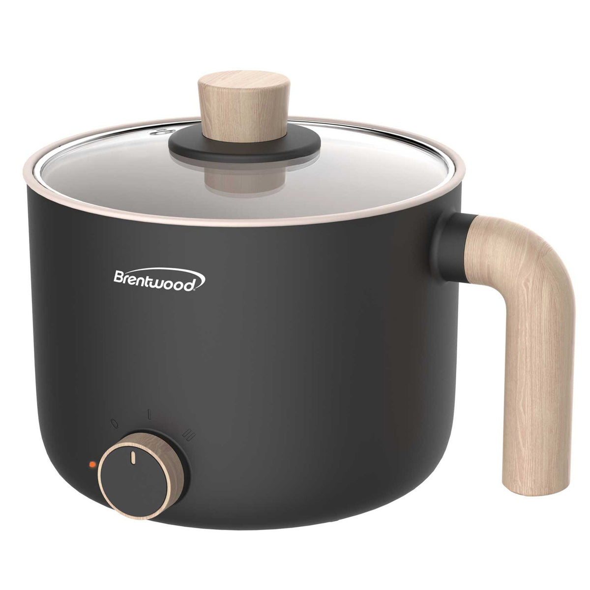 Brentwood HP-3170BK 1.5-Liter Black Electric Hot Pot with Ceramic Nonstick Coating