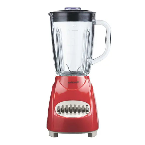 Brentwood 12-Speed Blender JB-920R with Stainless Steel Blades and Glass Jar