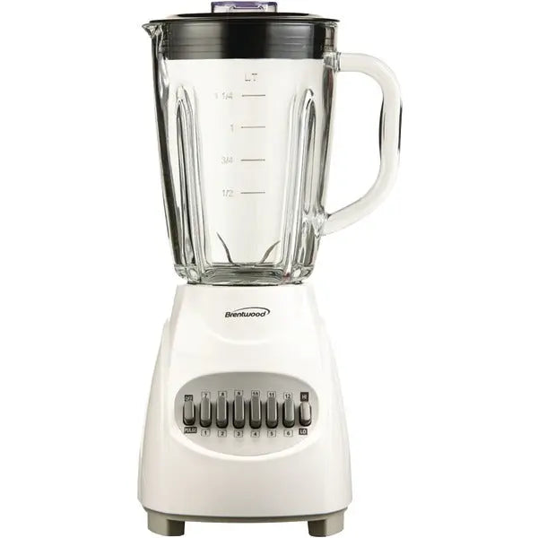Brentwood JB-920W 12-Speed Blender with Glass Jar and Stainless Steel Blades