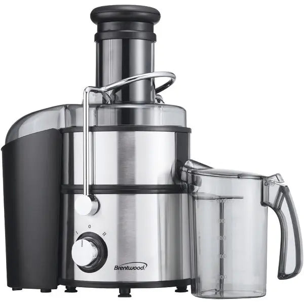 Brentwood JC-500 800W Stainless Steel Juicer with Wide Feed & Pulp Container