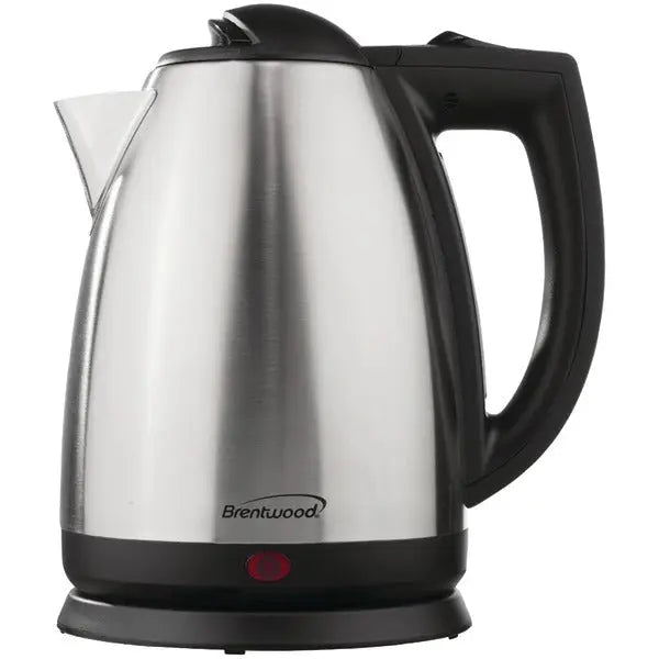 Brentwood KT-1800 2L Cordless Stainless Steel Tea Kettle with 1,000 Watts and Water Level Indicator