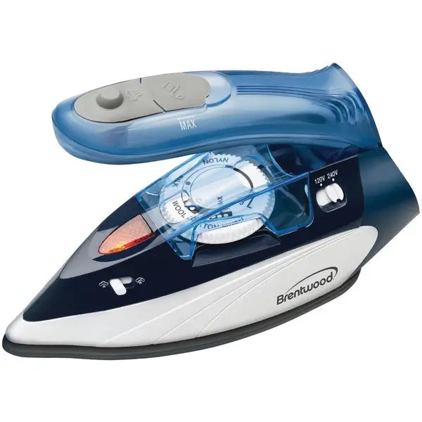 Brentwood MPI-45 1100W Travel Steam Iron with Ceramic-Coated Soleplate and 120V/240V Compatibility