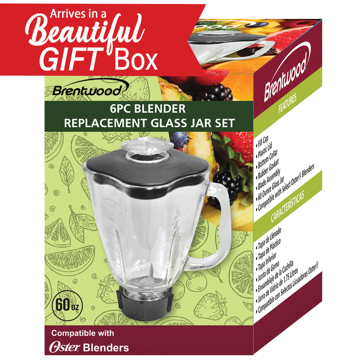 BRENTWOOD P-OST723 6-Piece Replacement Blender Set for Oster Blender