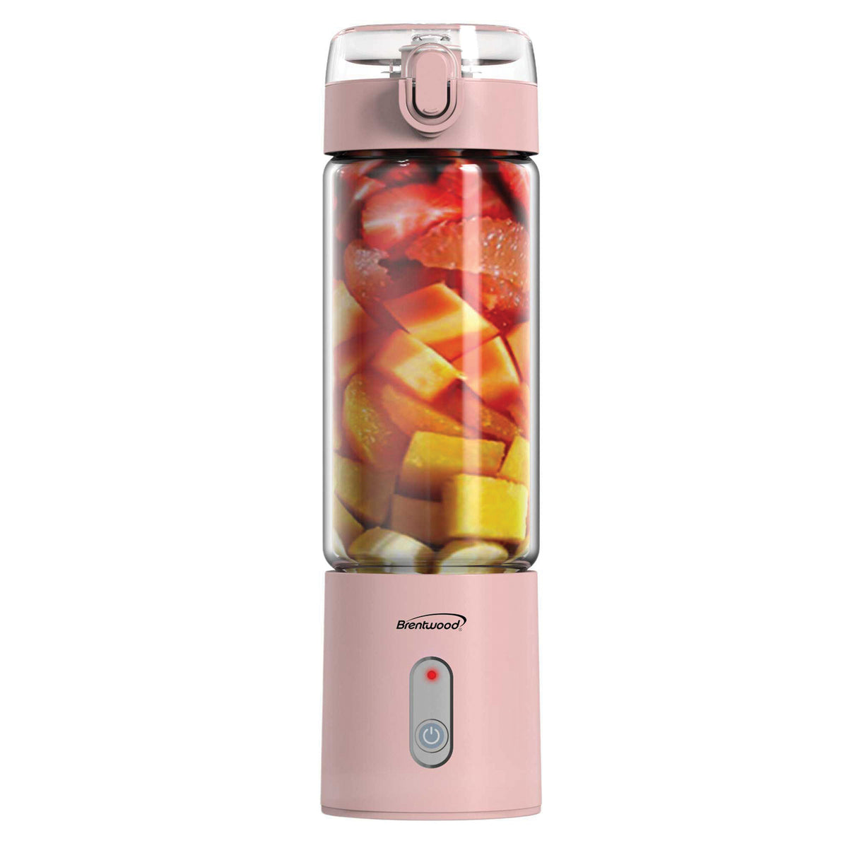 BRENTWOOD RJB-100PK 17-Ounce Portable USB Blender with Sports Lid, Pink