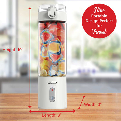 BRENTWOOD RJB-100W 17-Ounce Portable USB Personal Blender, White