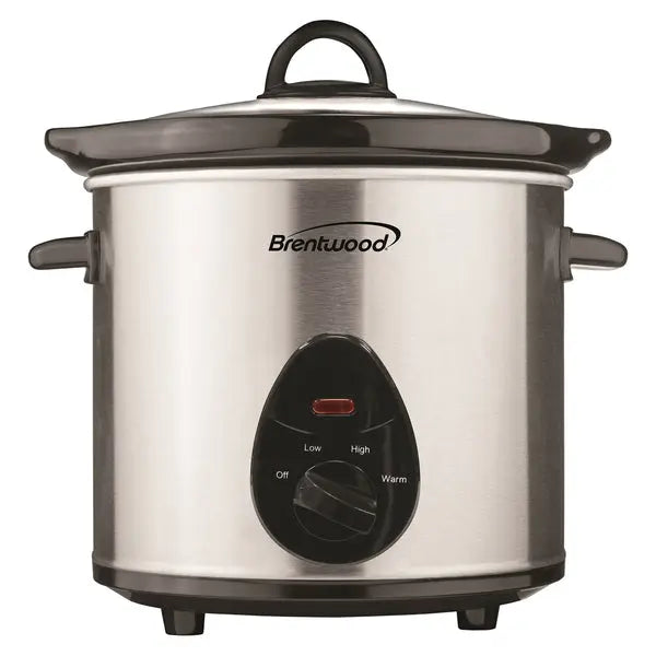 Brentwood SC-130S 3-Quart Stainless Steel Slow Cooker with Removable Ceramic Pot