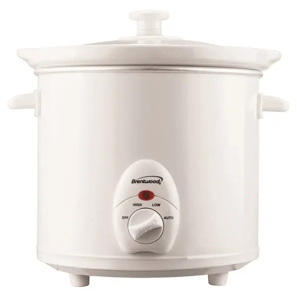 Brentwood SC-135W 3-Quart White Slow Cooker with Removable Ceramic Pot