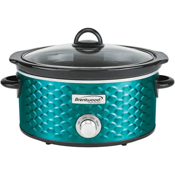 Brentwood 4.5 Quart Slow Cooker with Ceramic Pot and Tempered Glass Lid (Model SC-140BL)
