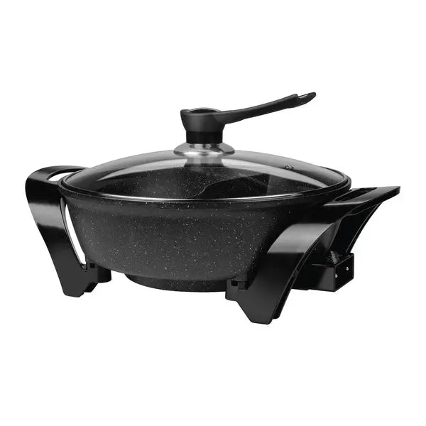 Brentwood SK-72BK 1600W Electric Shabu Hot Pot with Adjustable Temperature and Non-Stick Surface