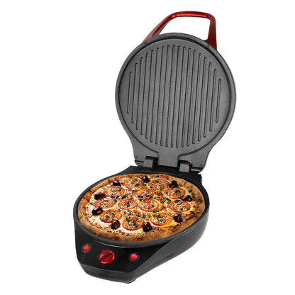 Brentwood TS-124R 12-Inch Non-Stick Pizza Maker with Dual-Heat Lid and 30-Minute Timer