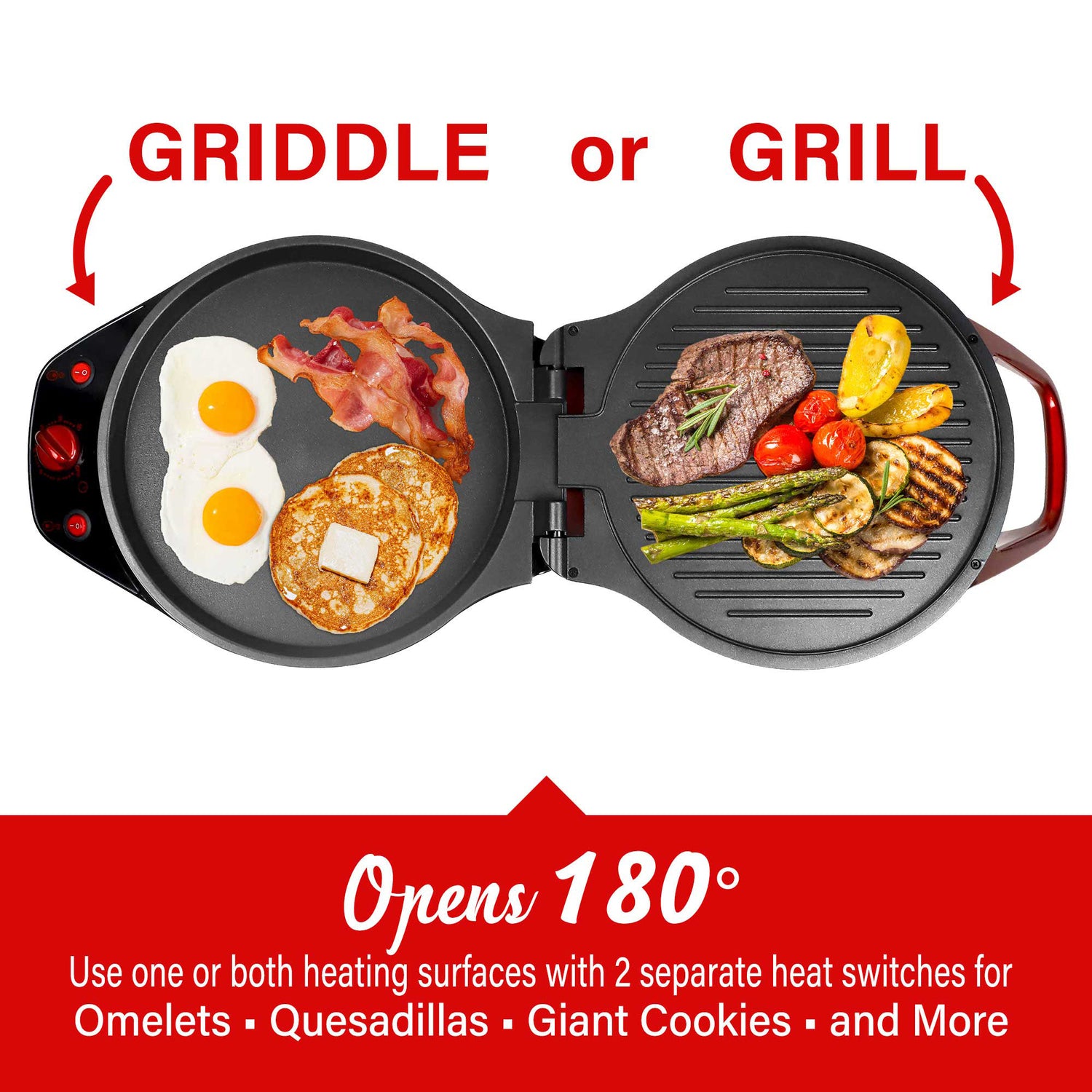 Brentwood TS-124R 12-Inch Non-Stick Pizza Maker with Dual-Heat Lid and 30-Minute Timer