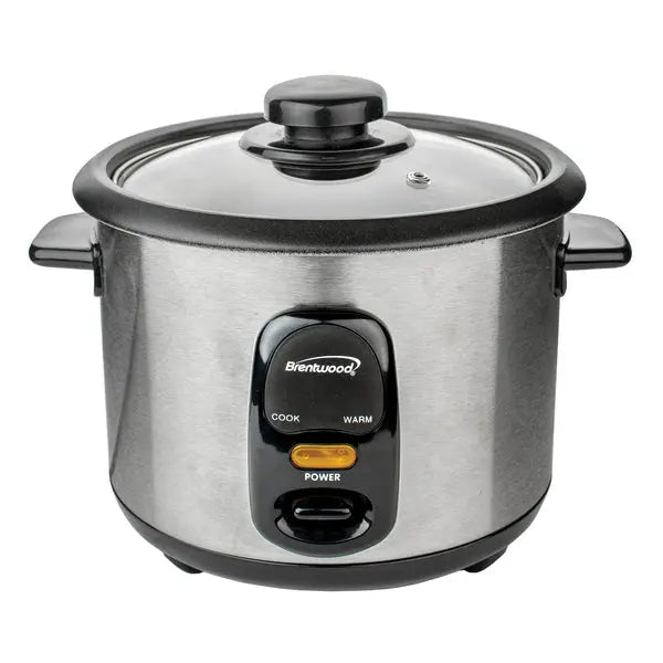 Brentwood TS-15 8-Cup Stainless Steel Rice Cooker with Nonstick Inner Pot