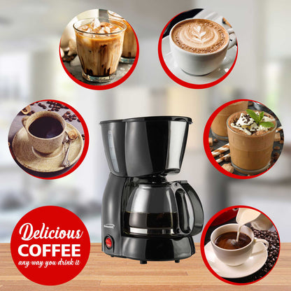 Brentwood TS-213BK 4-Cup Black Coffee Maker with Reusable Filter