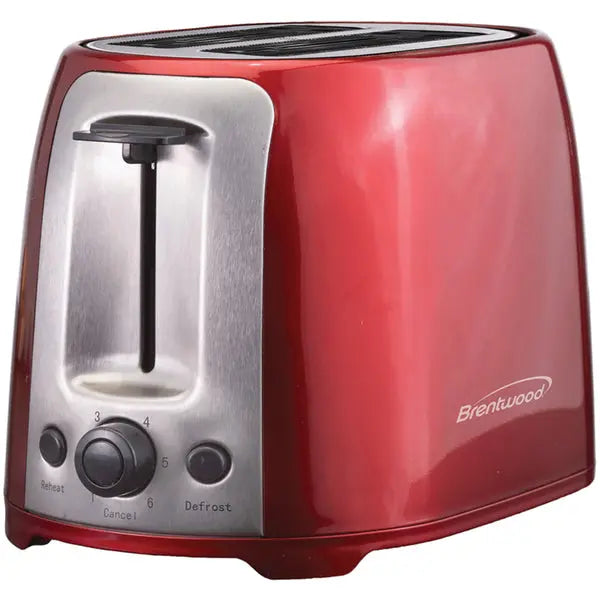 Brentwood TS-292R 800W CoolTouch Toaster in Red