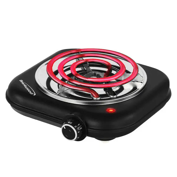 Brentwood 1100W Electric Infrared Cooker with Adjustable Temperature and 5.5-inch Coil Top