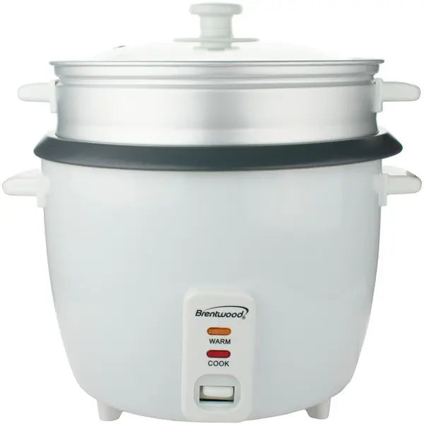 Brentwood TS-380S Rice Cooker with Steamer – 10-Cup Capacity