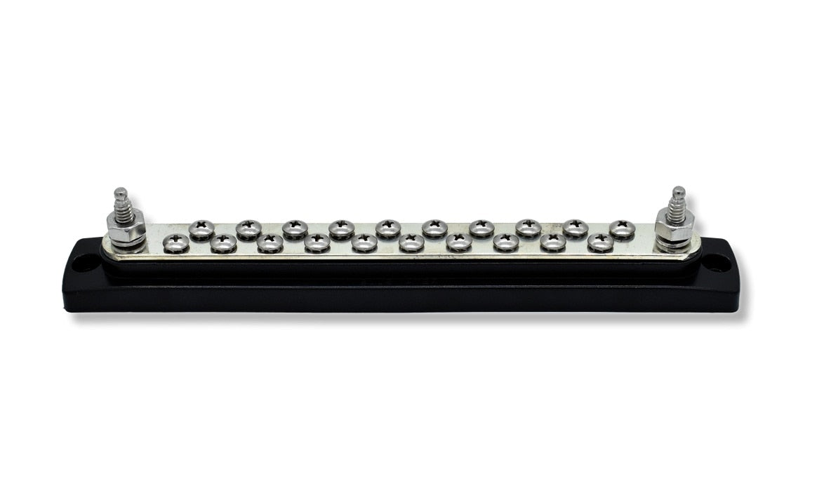 Bluewater Enterprises 312302-B-020 20-Position 150-Amp Marine Busbar with 1/4-Inch Stainless Steel Studs