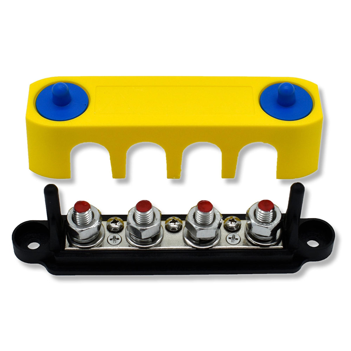 Bluewater Enterprises 4-Gang Positive Common Stud Busbar 313738-B-023, 3/8-Inch, 250A