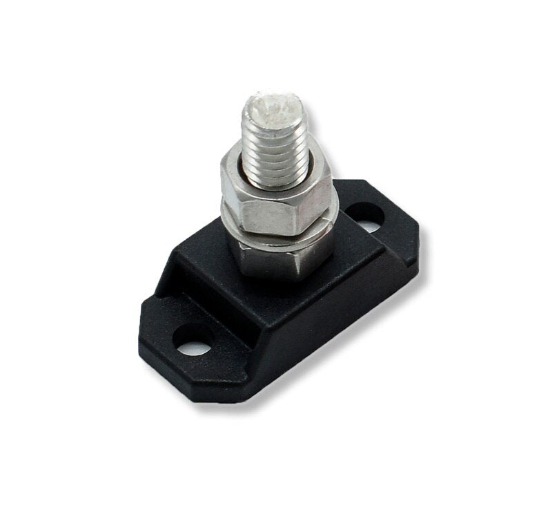 Bluewater Enterprises 314300-B-038 Single Battery Power Post, Black, 3/8-Inch Stainless Steel Stud