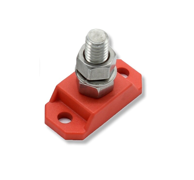 Bluewater Enterprises 314300-R-038 Single Battery Power Post, Red, 3/8-Inch Stainless Steel Stud
