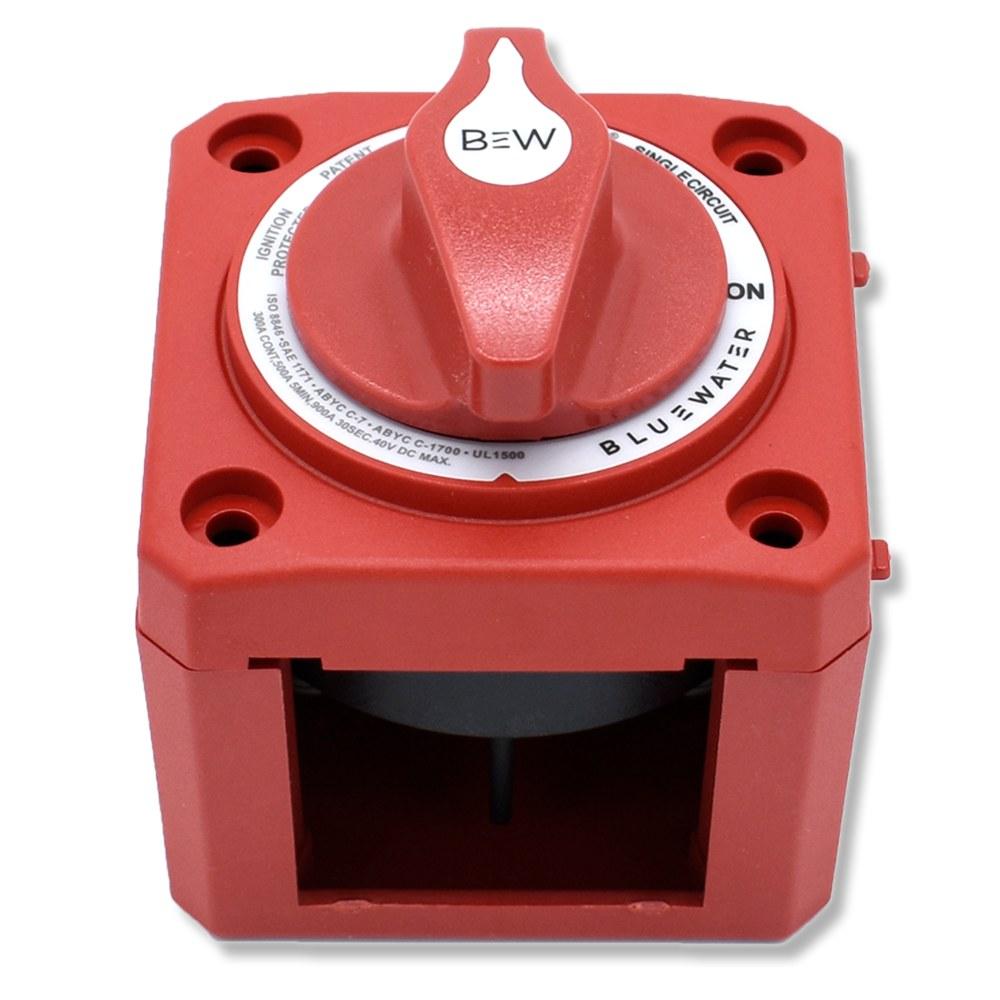 Bluewater Enterprises 9800-006-11 On/Off Battery Switch, 300A, Surface Mount, Red