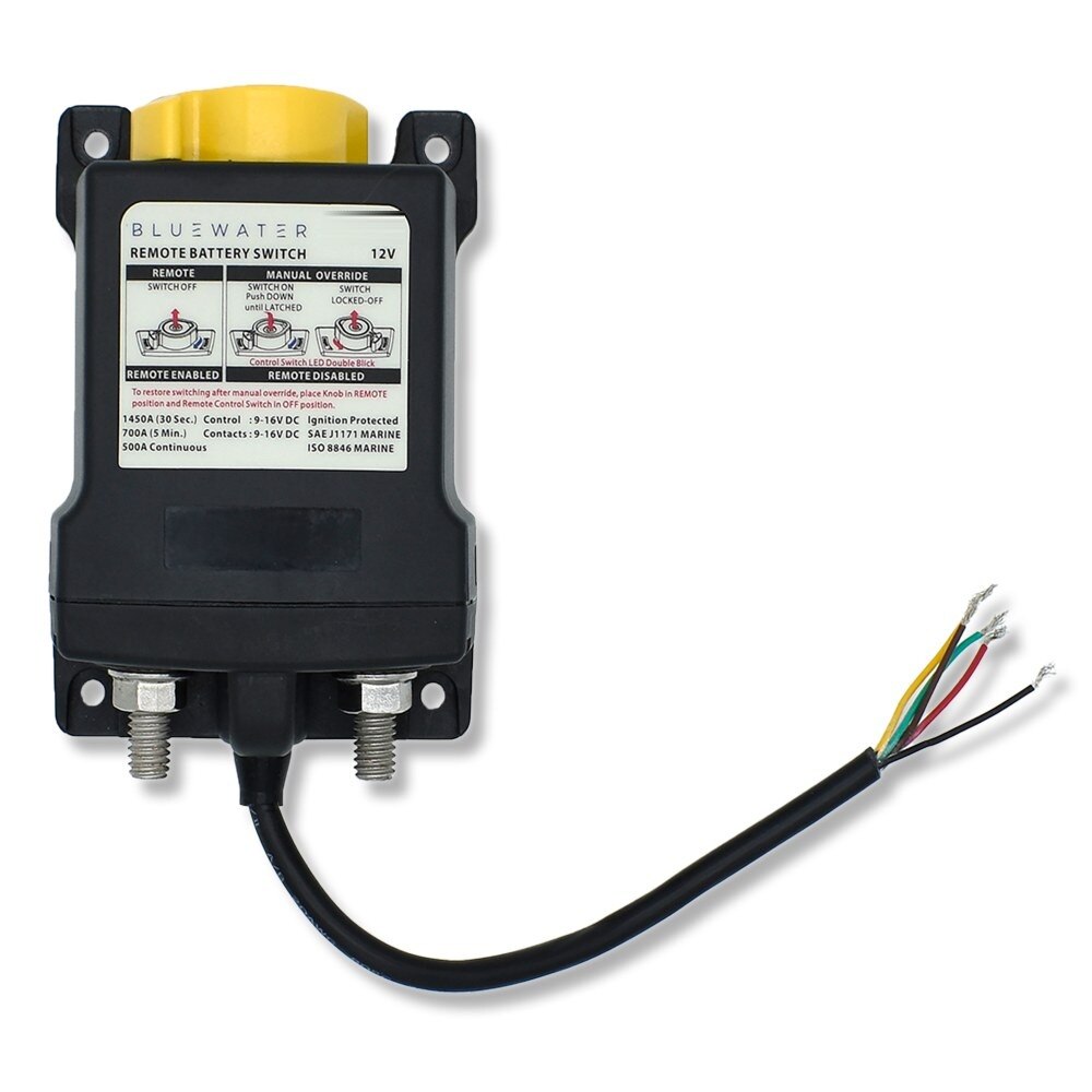 Bluewater Enterprises 9805-7700-0 Remote Solenoid Battery Switch, Latching 12V