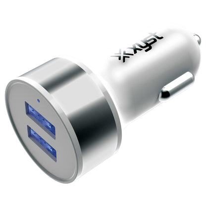 XYST(TM) XYS-CC524D 2.4 Amp USB Car Charger - Compact, Rapid Charging & Universal Compatibility
