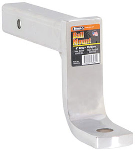 Buyers Deep Drop Ball Mount with 6-Inch Drop in Chrome, Part Number 1803016