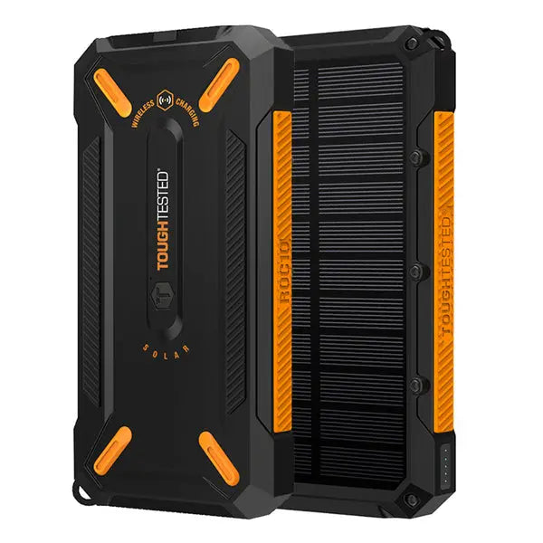 TOUGHTESTED 10000mAh Qi Solar Power Bank with Fast Charging and Waterproof Protection