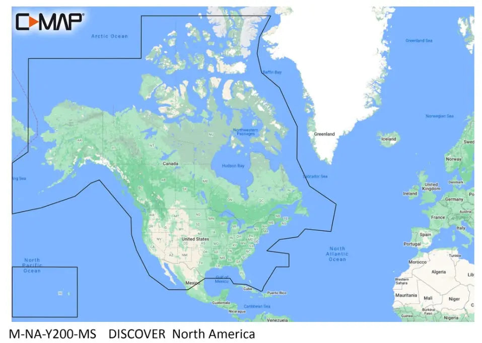 C-Map Discover MicroSD North America - Detailed Vector Charts with Tides & Routing